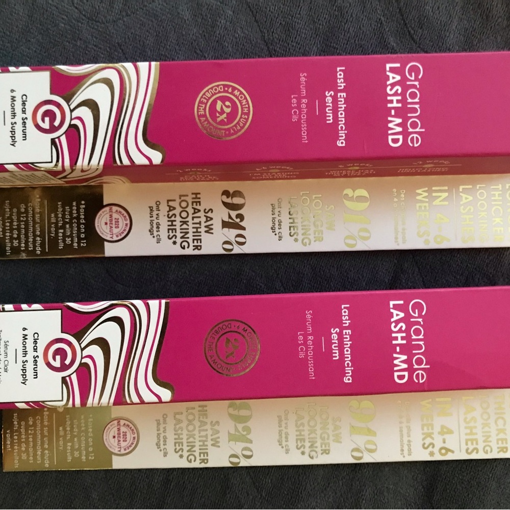 2 x GrandeLASH MD Grande Lash Enhancing Clear Serum 6 Month 4ML EACH NutraLuxe
